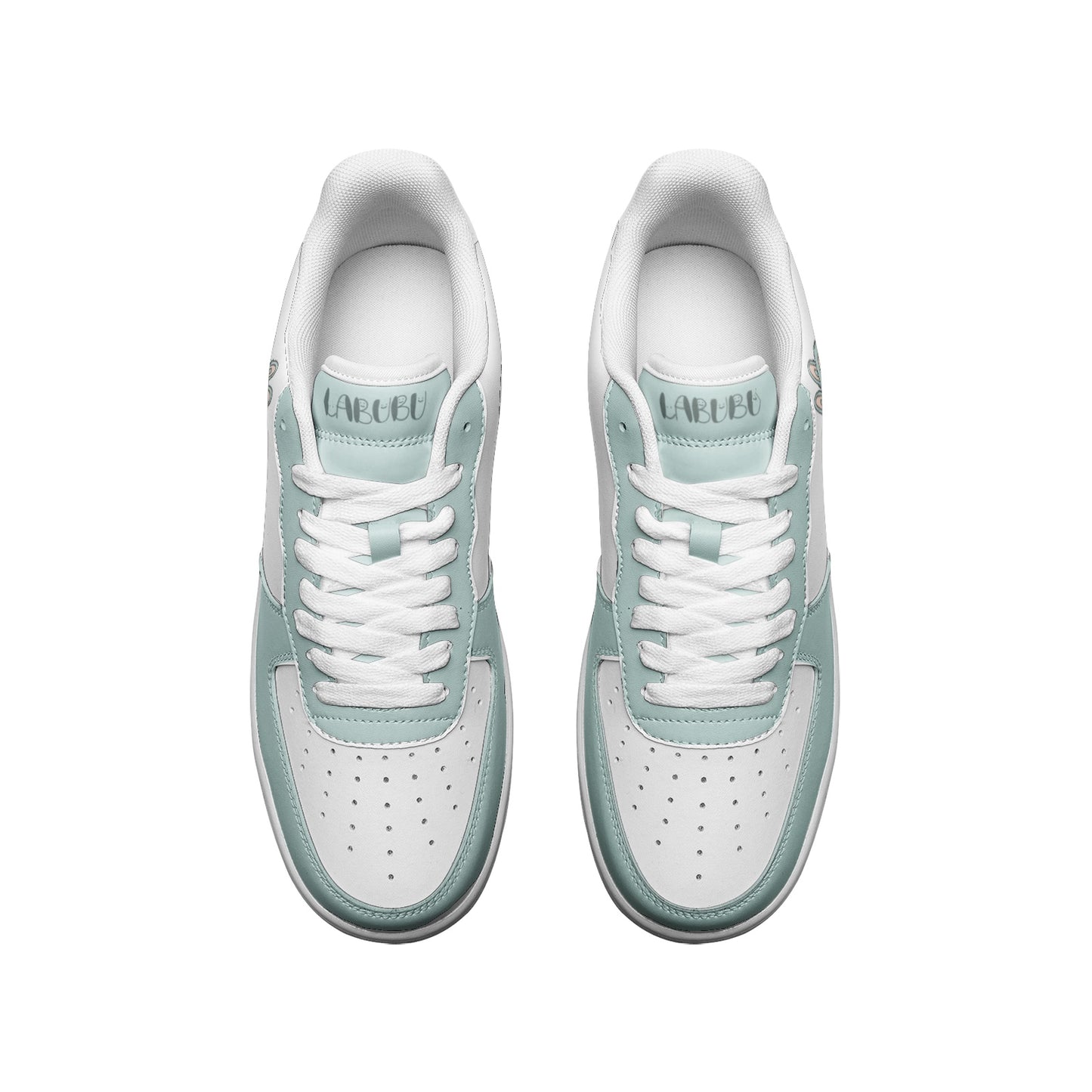 Labubu Unisex Low Top Leather Sneakers- mint green