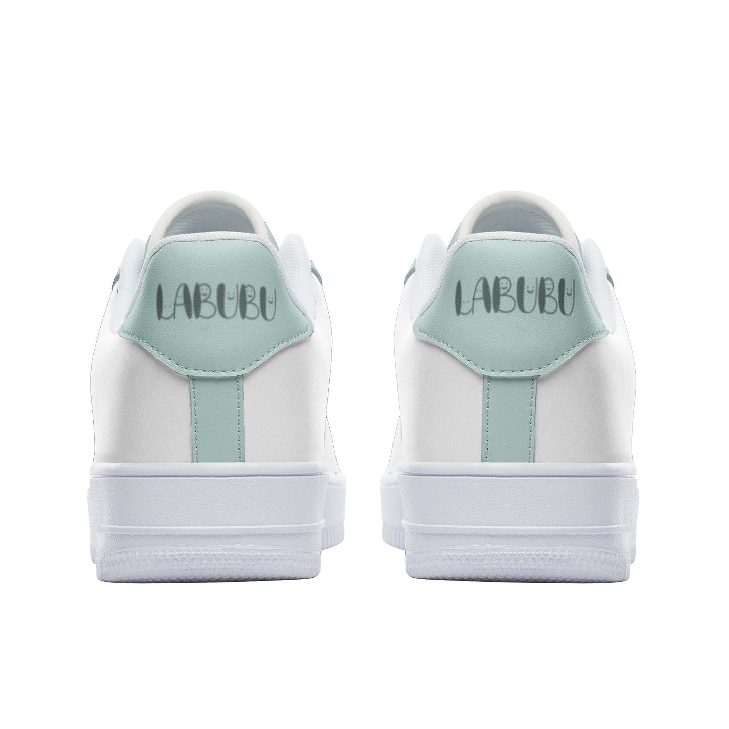 Labubu Unisex Low Top Leather Sneakers- mint green