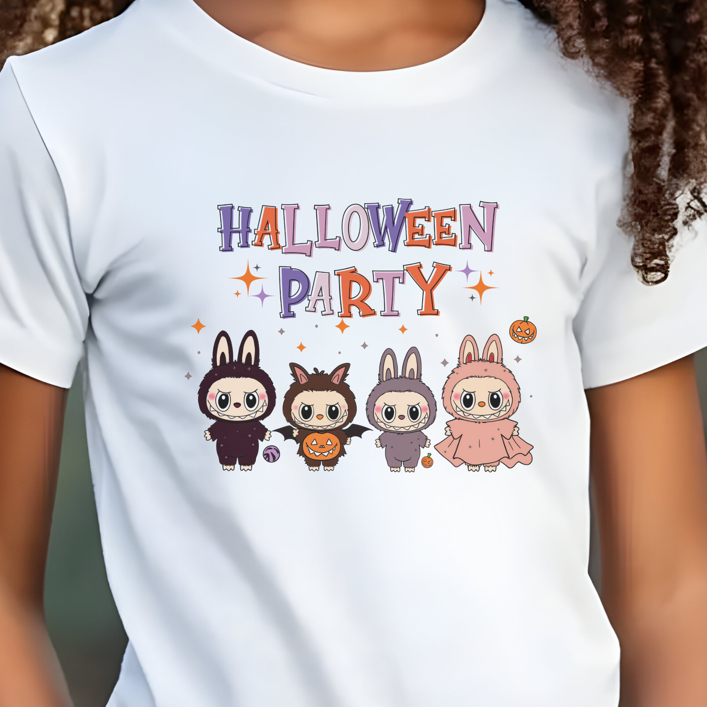 Happy Halloween Kids Tshirt - Kawaii Labubu shirt, Monsters t Shirt