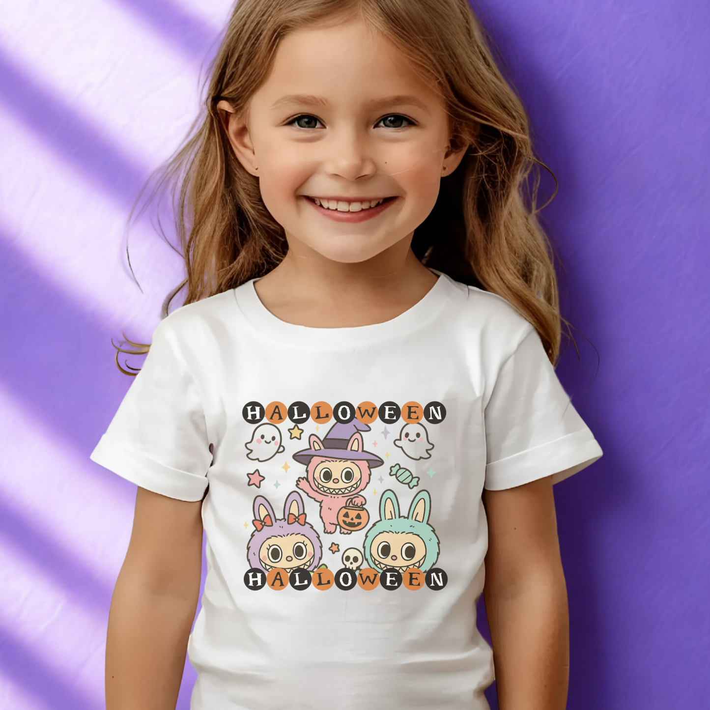 Cute Halloween Kids Tshirt - Kawaii Labubu shirt, Monsters t Shirt