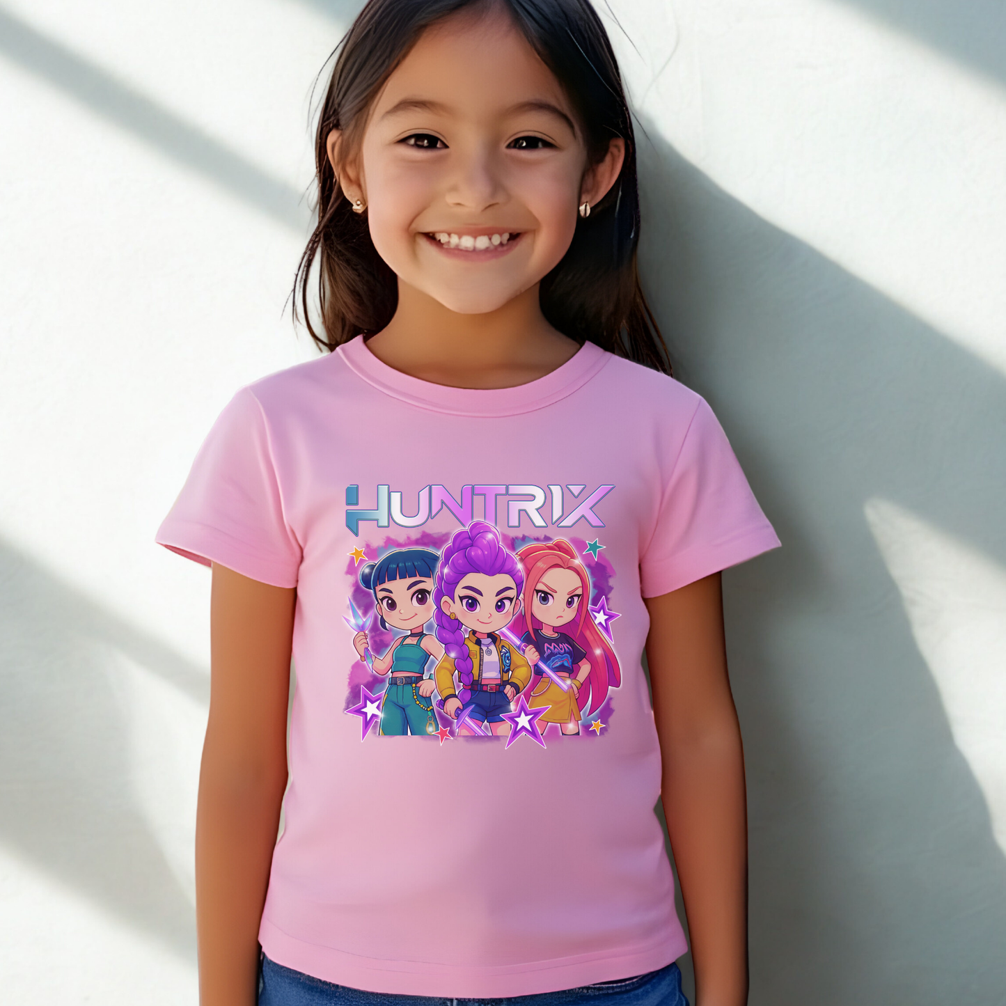 Cartoon Kids Kpop Movie Tshirt Demon Hunters, Huntrix t Shirt, Kpop T Shirt, Demon Hunter Merch, kpop Gift, Kpop Movie Shirt