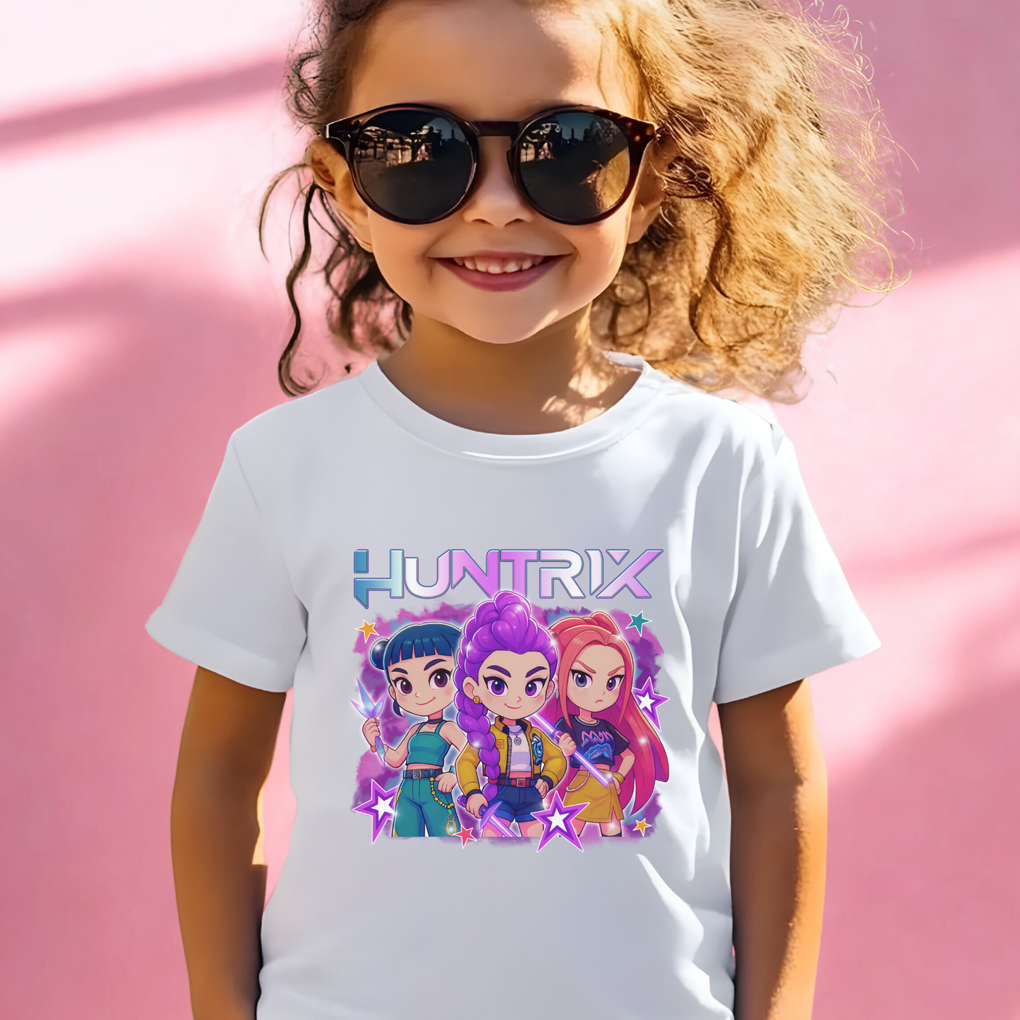 Cartoon Kids Kpop Movie Tshirt Demon Hunters, Huntrix t Shirt, Kpop T Shirt, Demon Hunter Merch, kpop Gift, Kpop Movie Shirt