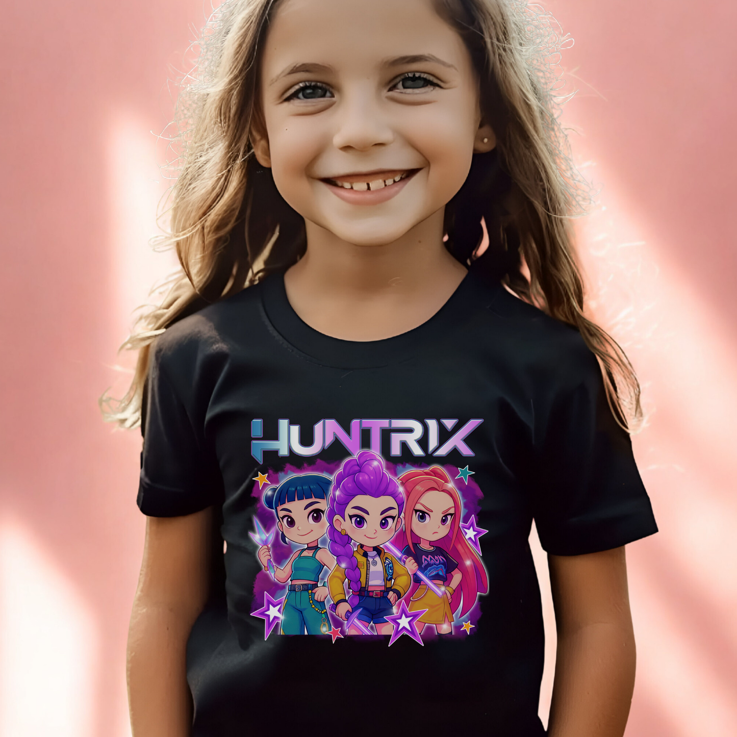 Cartoon Kids Kpop Movie Tshirt Demon Hunters, Huntrix t Shirt, Kpop T Shirt, Demon Hunter Merch, kpop Gift, Kpop Movie Shirt