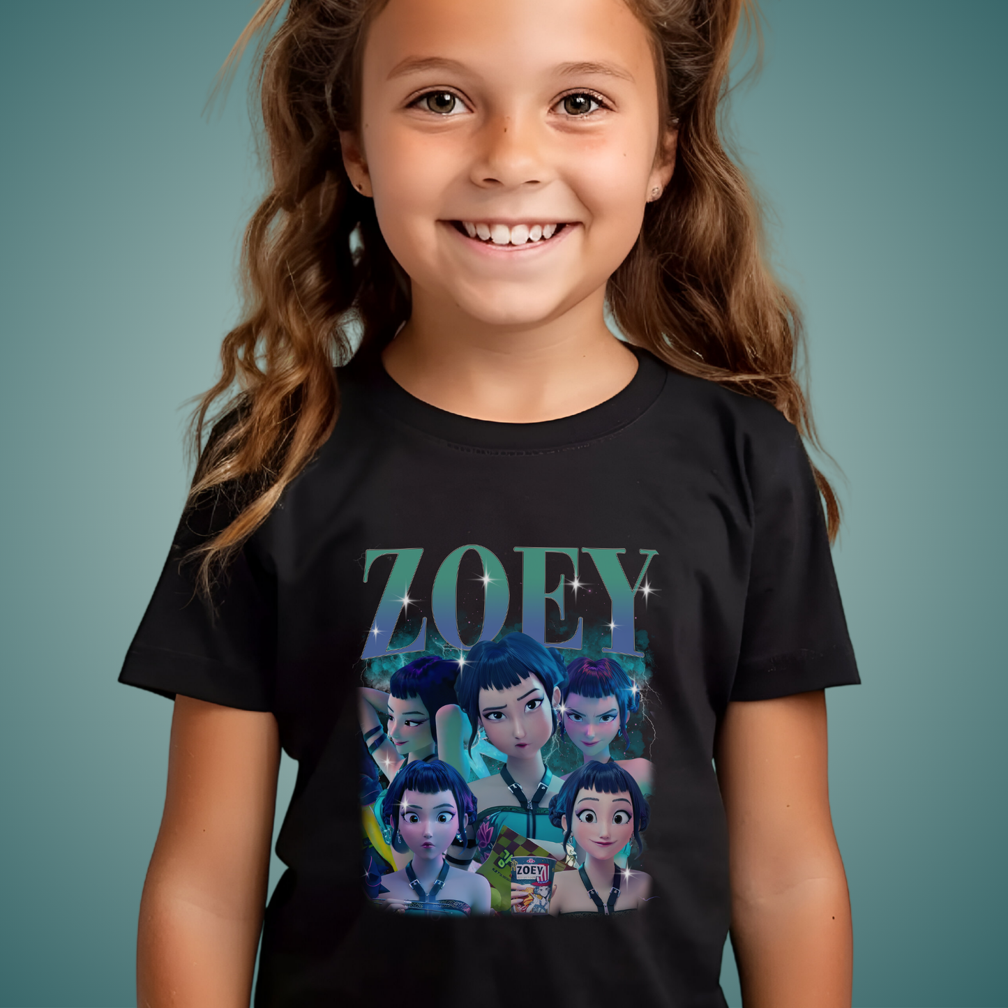 Kids Kpop Movie Tshirt Zoey Demon Hunters, Huntrix t Shirt, Kpop T Shirt, Demon Hunter Merch, kpop Gift, Kpop Movie Shirt