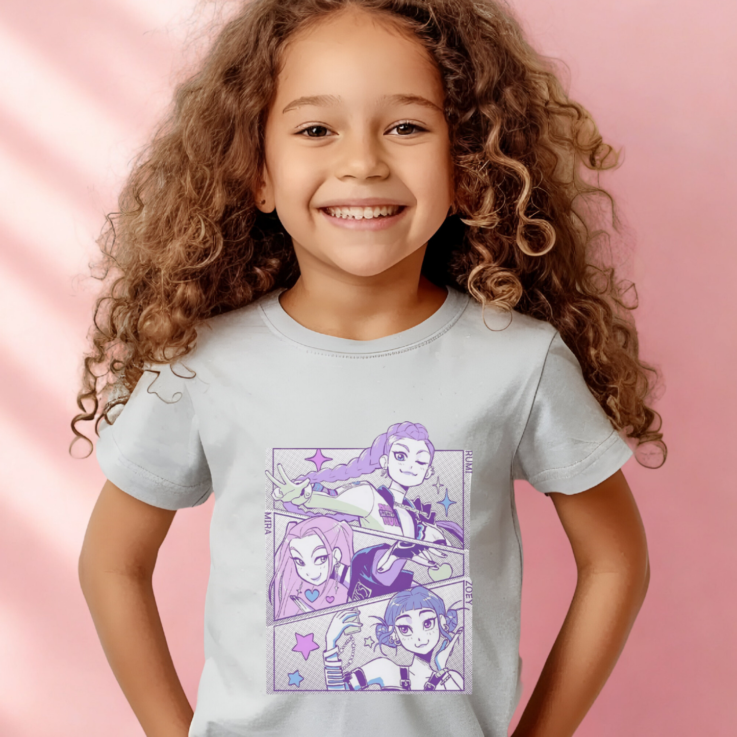 Kids Kpop Tshirt Demon Hunters, Huntrix t Shirt girls, Demon Hunter Merch, Kpop gift, Kpop Movie Shirt