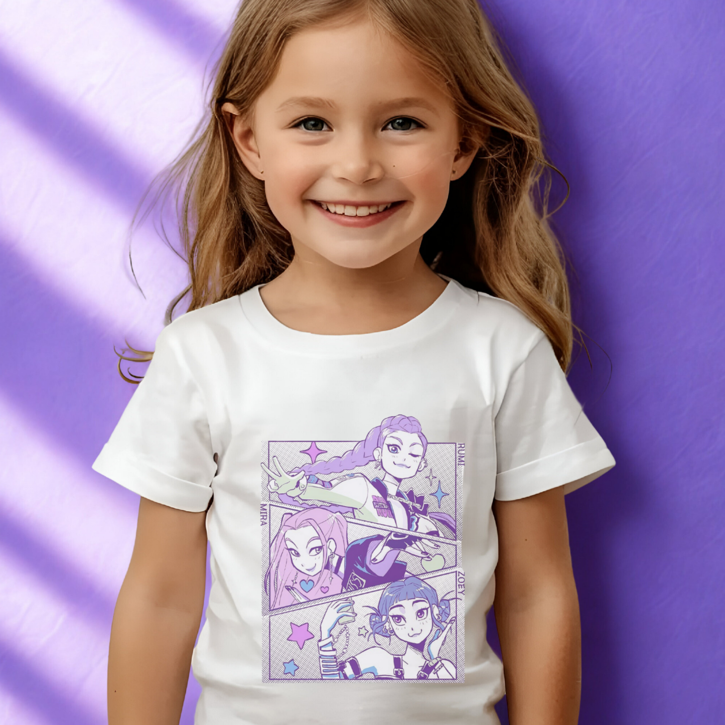 Kids Kpop Tshirt Demon Hunters, Huntrix t Shirt girls, Demon Hunter Merch, Kpop gift, Kpop Movie Shirt