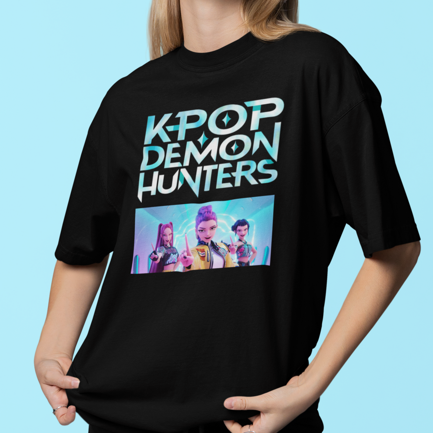 Black Kpop Movie Tshirt, Demon Hunters Shirt, Huntrix t Shirt, Kpop T Shirt, Demon Hunter Merch, Gift For Kpop Fan, Kpop Movie Shirt
