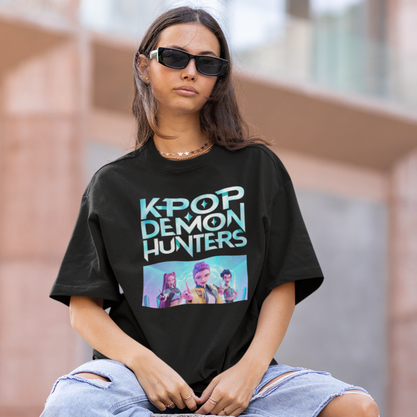 Black Kpop Movie Tshirt, Demon Hunters Shirt, Huntrix t Shirt, Kpop T Shirt, Demon Hunter Merch, Gift For Kpop Fan, Kpop Movie Shirt