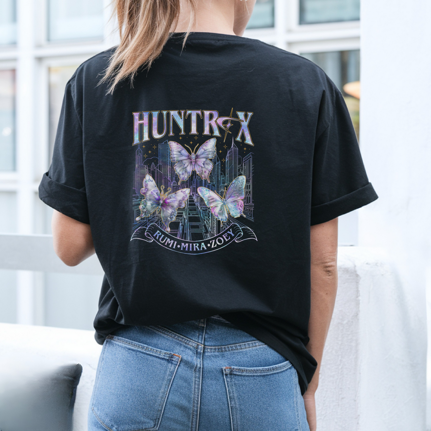 Unisex Kpop Movie Tshirt, Demon Hunters TShirt, Huntrix t Shirt, Kpop butterfly, Demon Hunter Merch, Gift For Kpop Fan, Kpop Movie Shirt