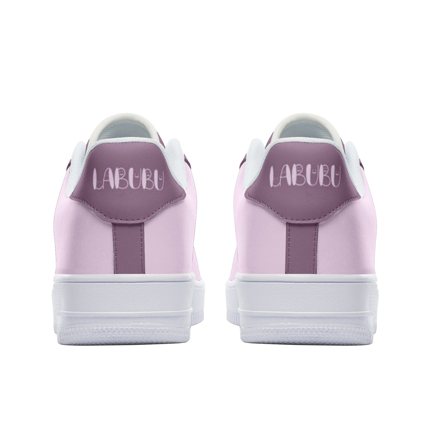 Kawaii Low Top Leather Labubu Sneakers- purple