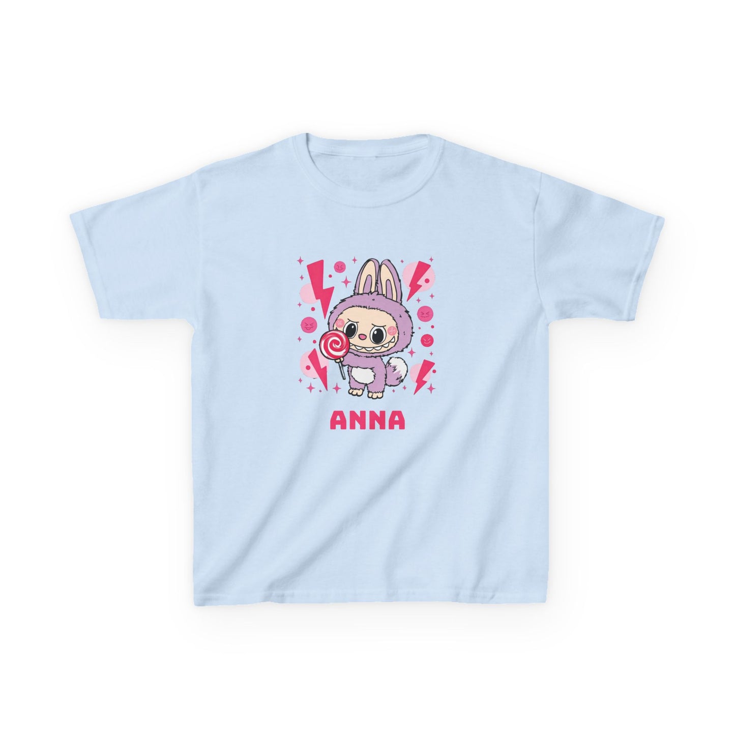 Custom Name Labubu Kids T-Shirt, Personalized Tee for Children, monster Theme Shirt, Labubu Design