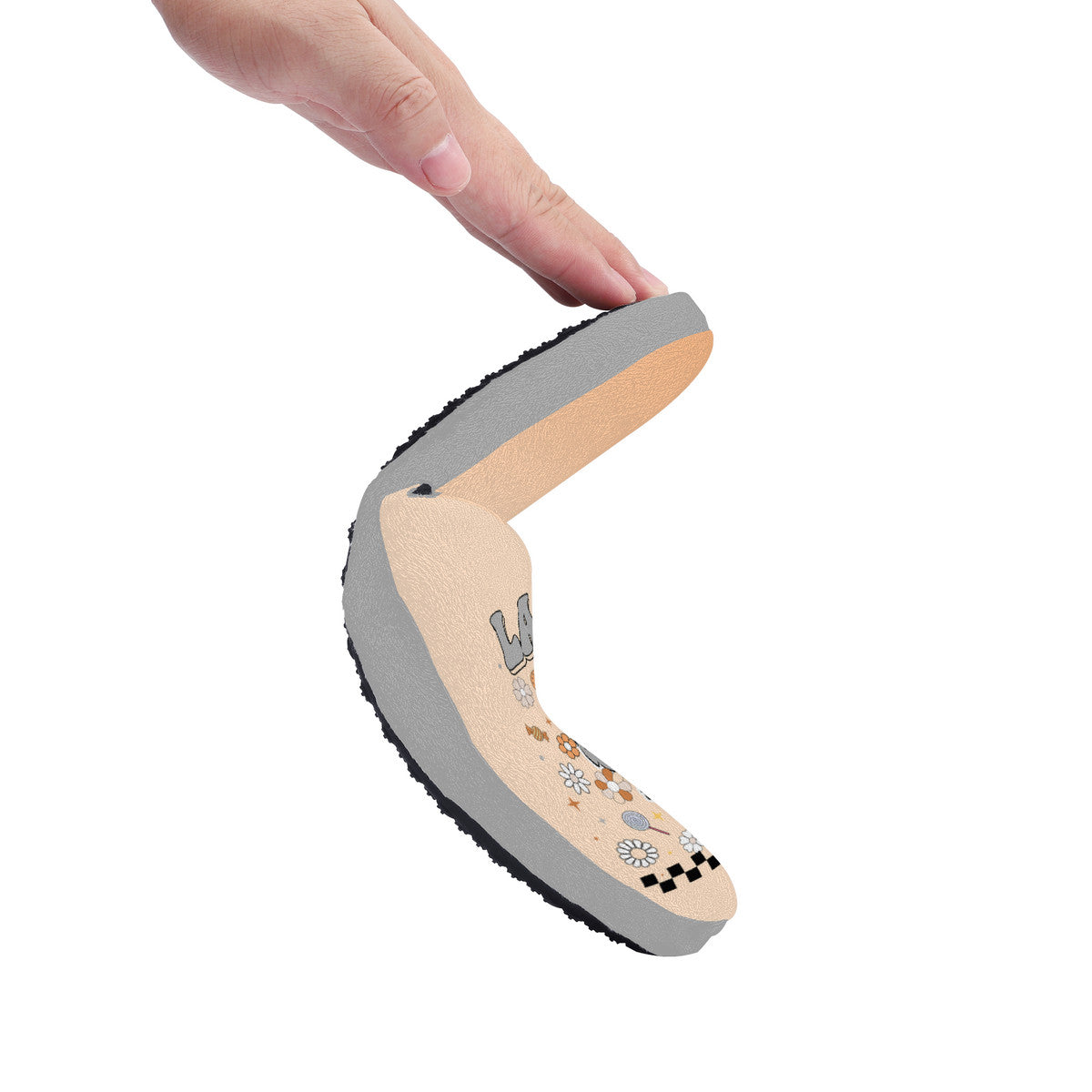 Beige Labubu Monster Slippers – Soft Indoor Shoes with Non-Slip Soles