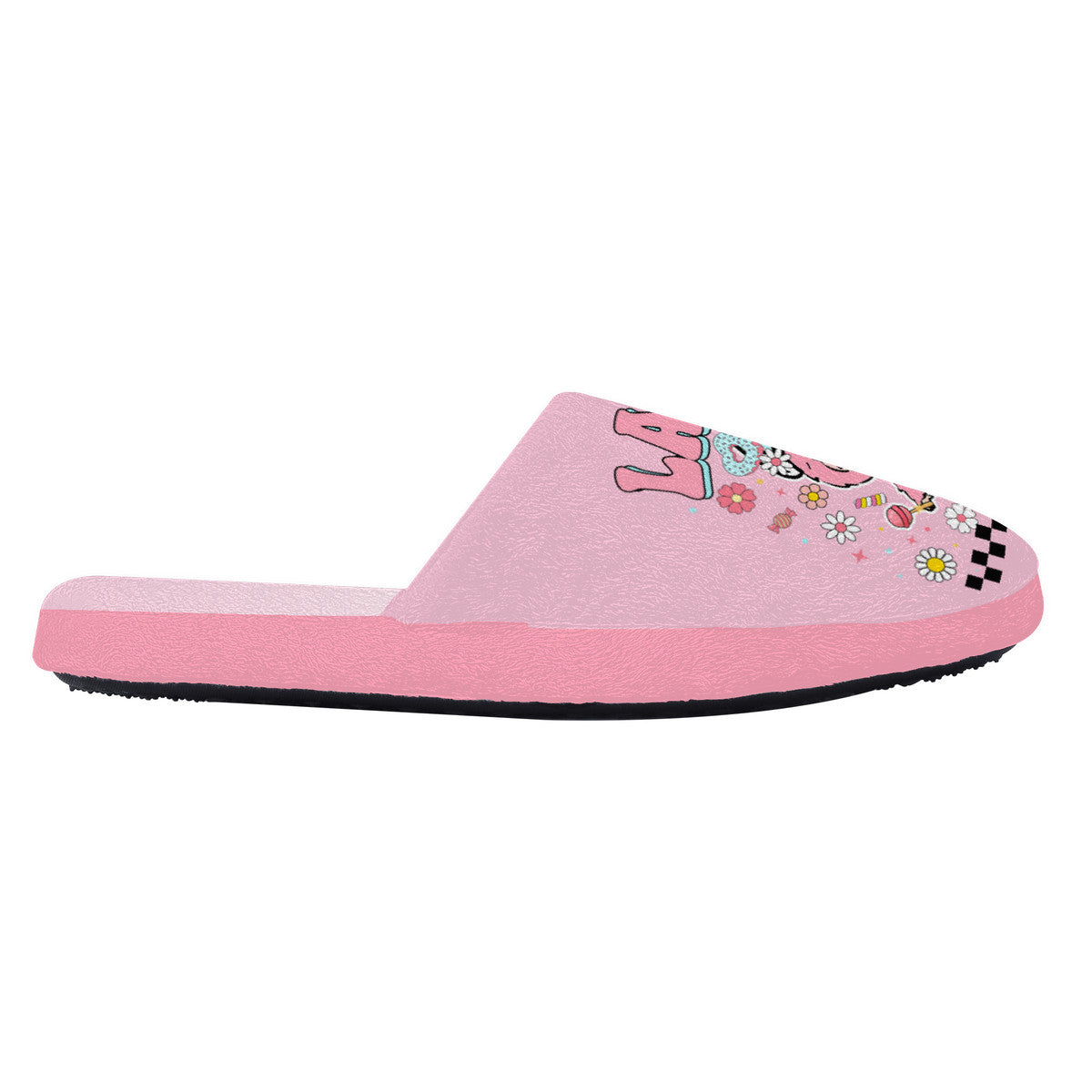 Pink Labubu Monster Slippers – Soft Indoor Shoes with Non-Slip Soles
