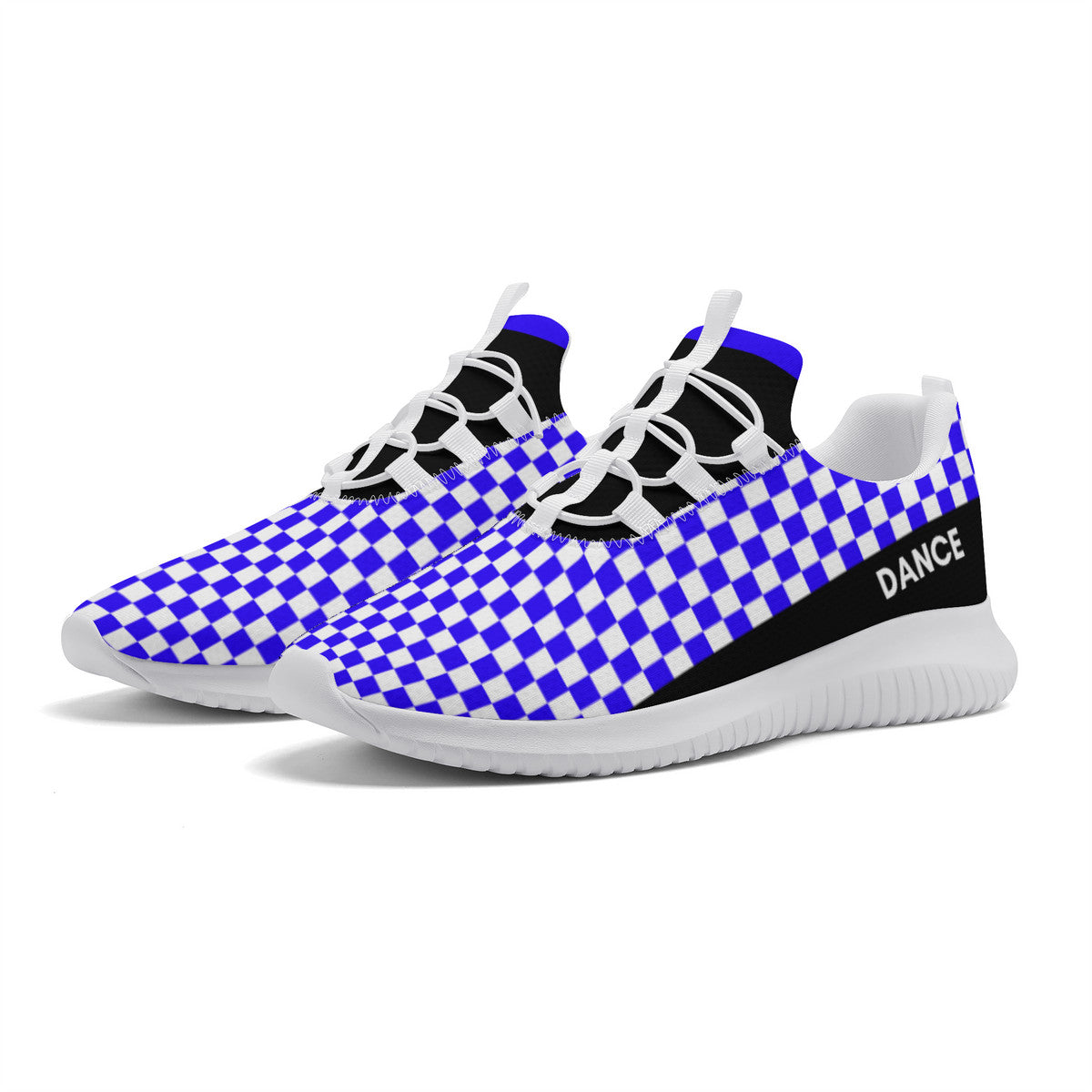 Dance Sneakers - Checkered Blue Dance Shoes