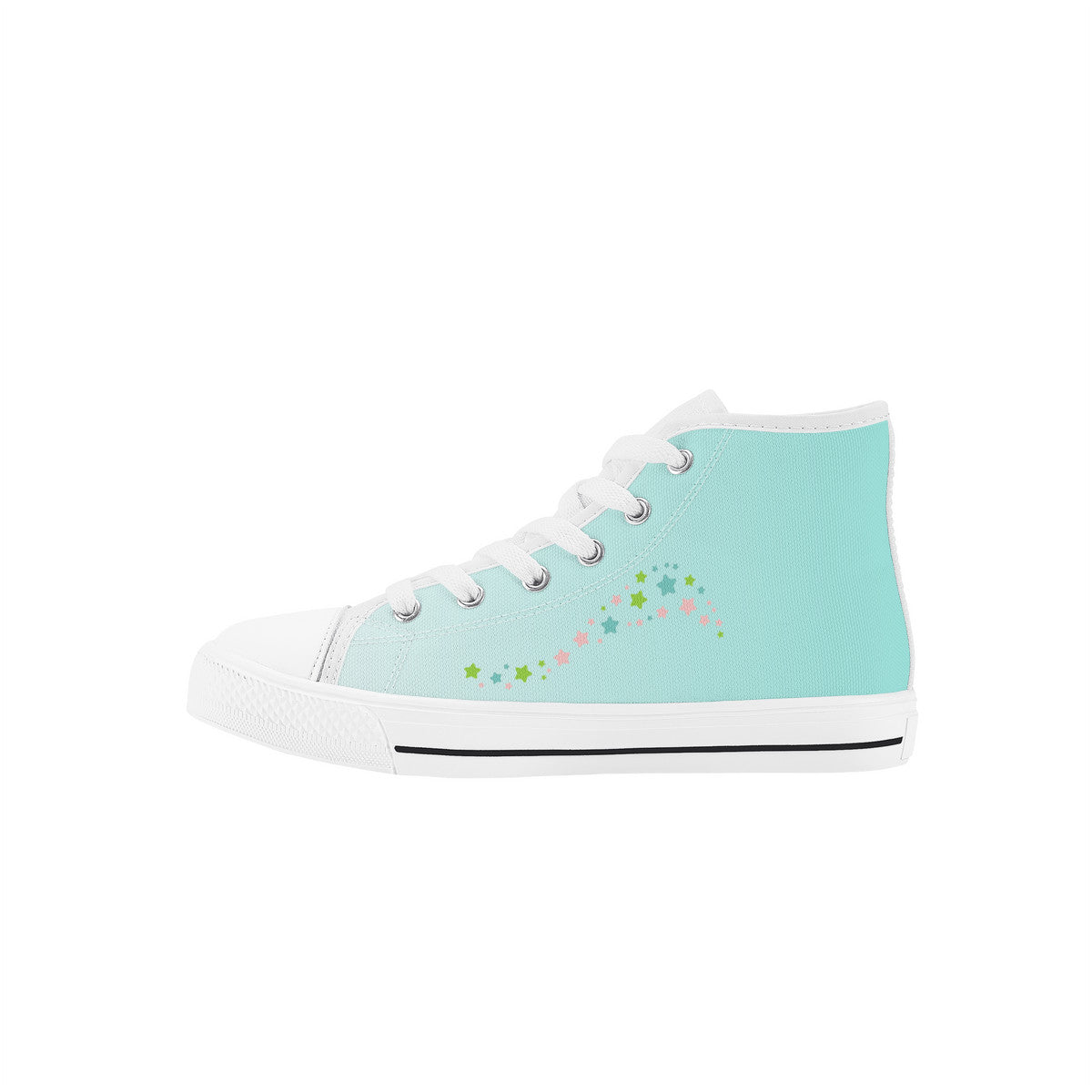 Kids High Top Canvas Shoes Labubu Green Sneakers
