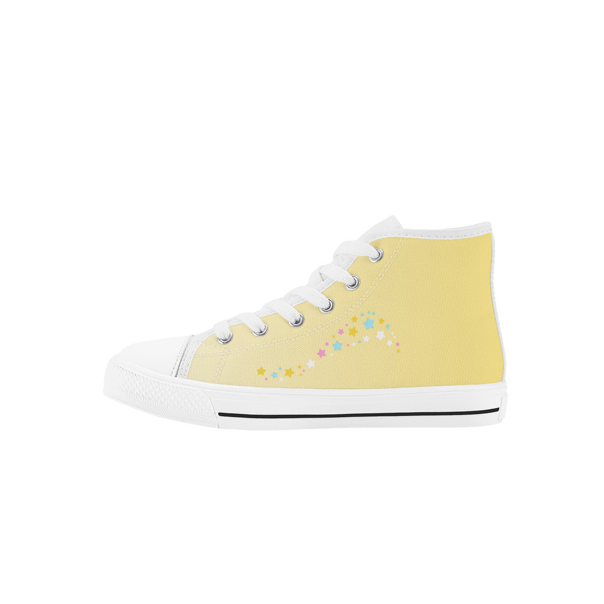 Kids High Top Canvas Shoes Labubu Yellow Sneakers