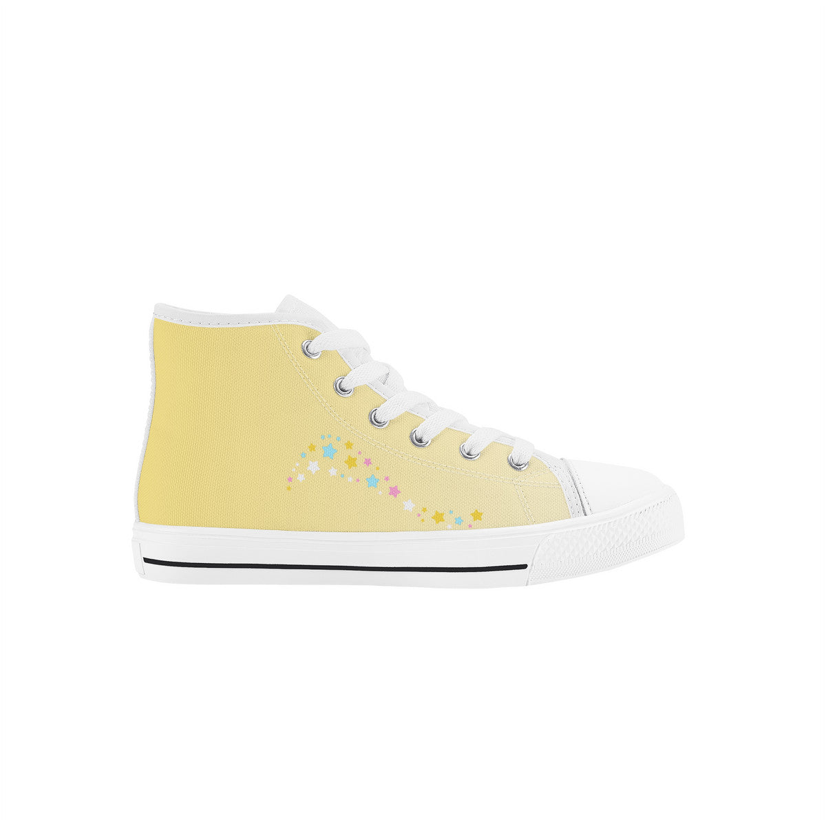 Kids High Top Canvas Shoes Labubu Yellow Sneakers