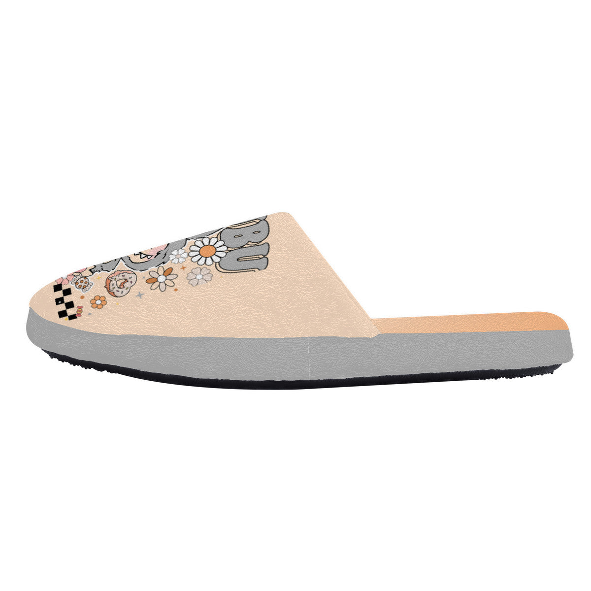 Beige Labubu Monster Slippers – Soft Indoor Shoes with Non-Slip Soles