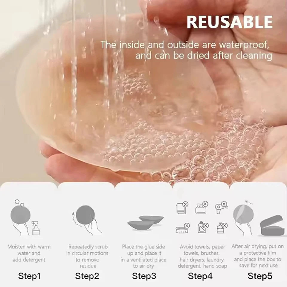 Naadloze Tepel Cover Zelfklevende Siliconen Borst Pasties Vrouwen Kleverige Onzichtbare Stick-on Bh Boob Tape Voor Alle Huidtinten