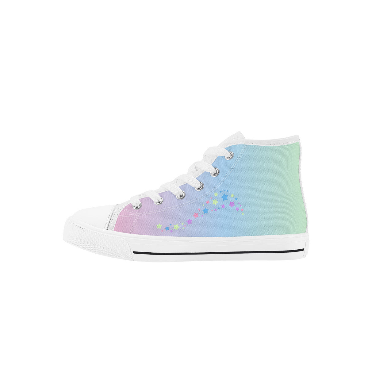 Kids High Top Canvas Shoes Labubu Rainbow Sneakers