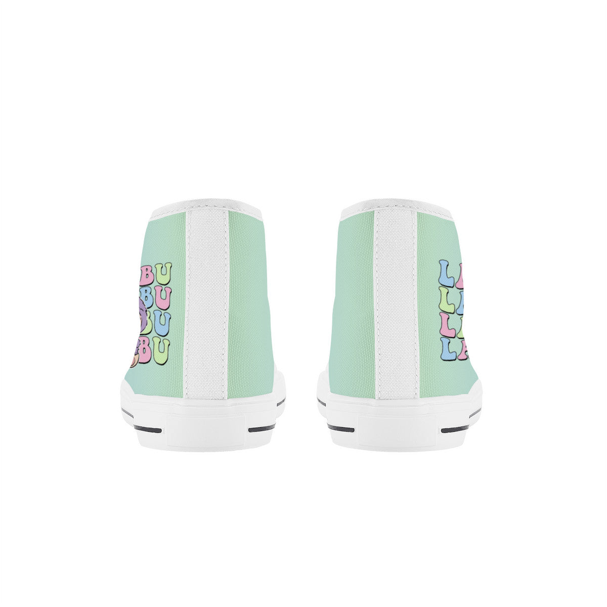 Kids High Top Canvas Shoes Labubu Rainbow Sneakers