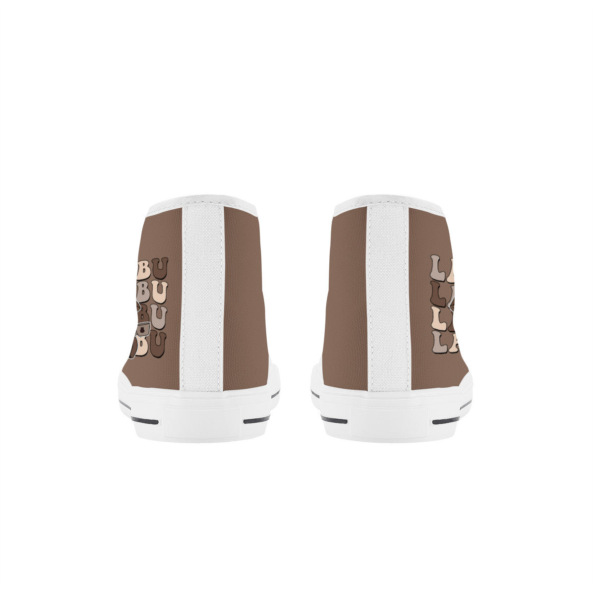 Kids High Top Canvas Shoes Labubu Brown Sneakers
