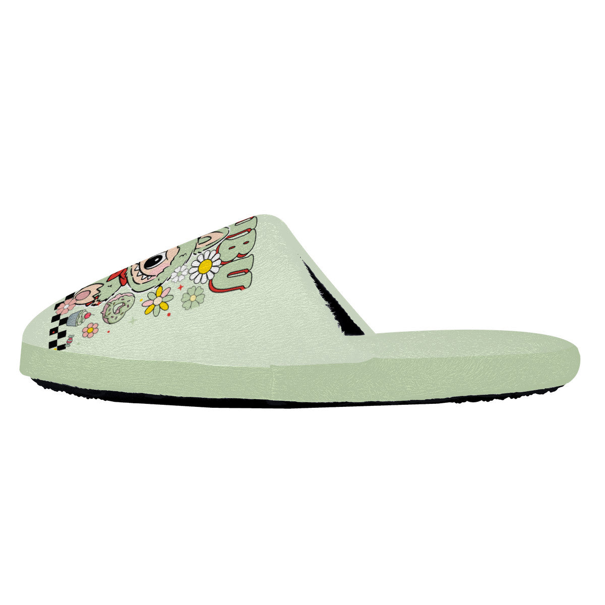 Green Labubu Monster Slippers – Soft Indoor Shoes with Non-Slip Soles