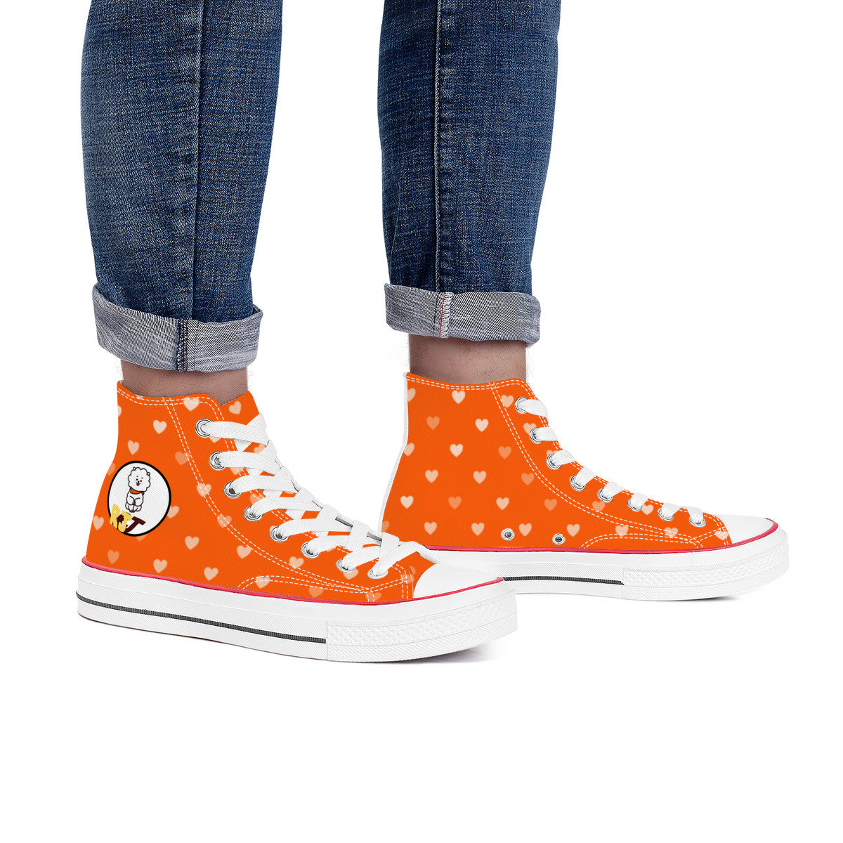 BT21 RJ High Top Canvas Sneakers- Orange
