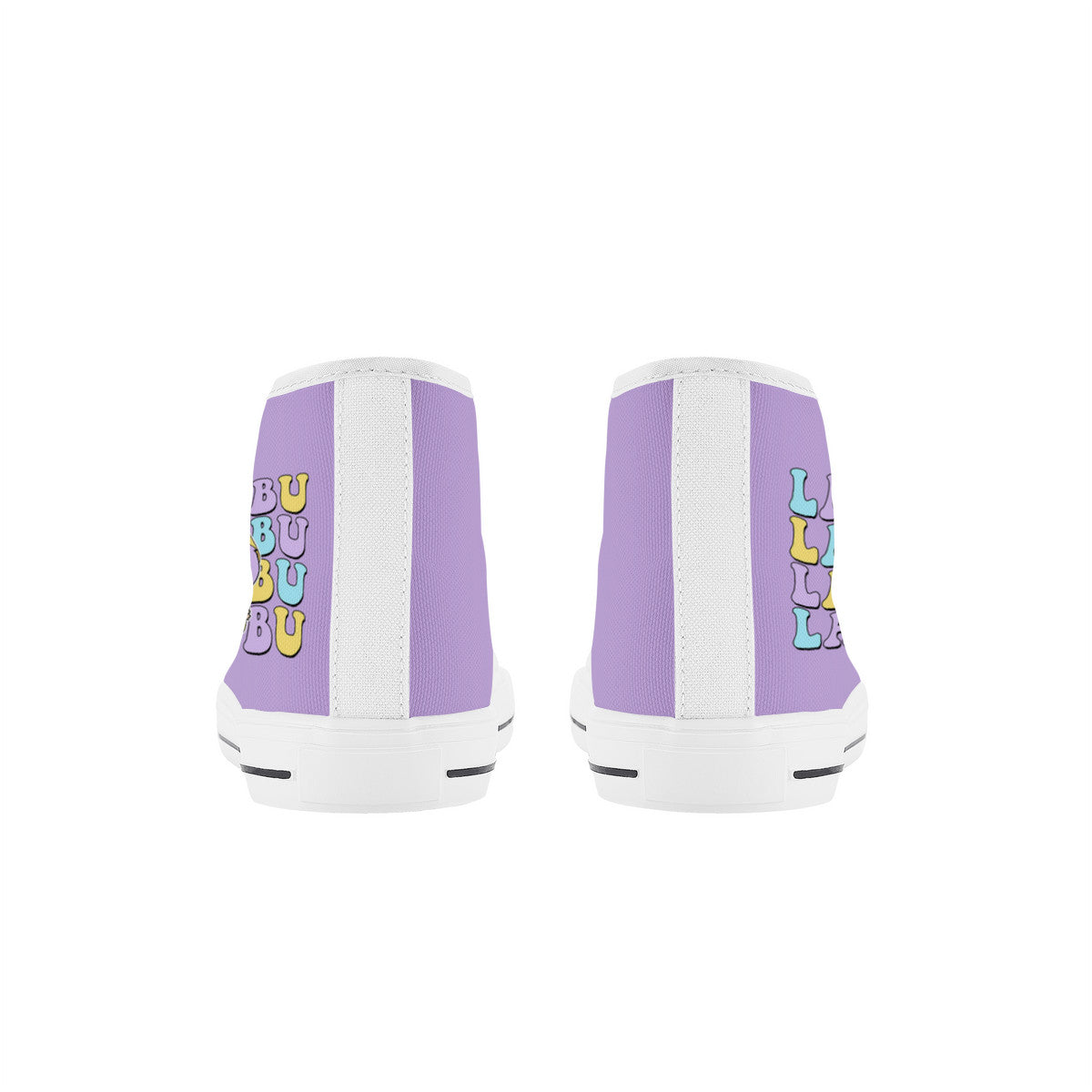 Kids High Top Canvas Shoes Labubu Purple Sneakers