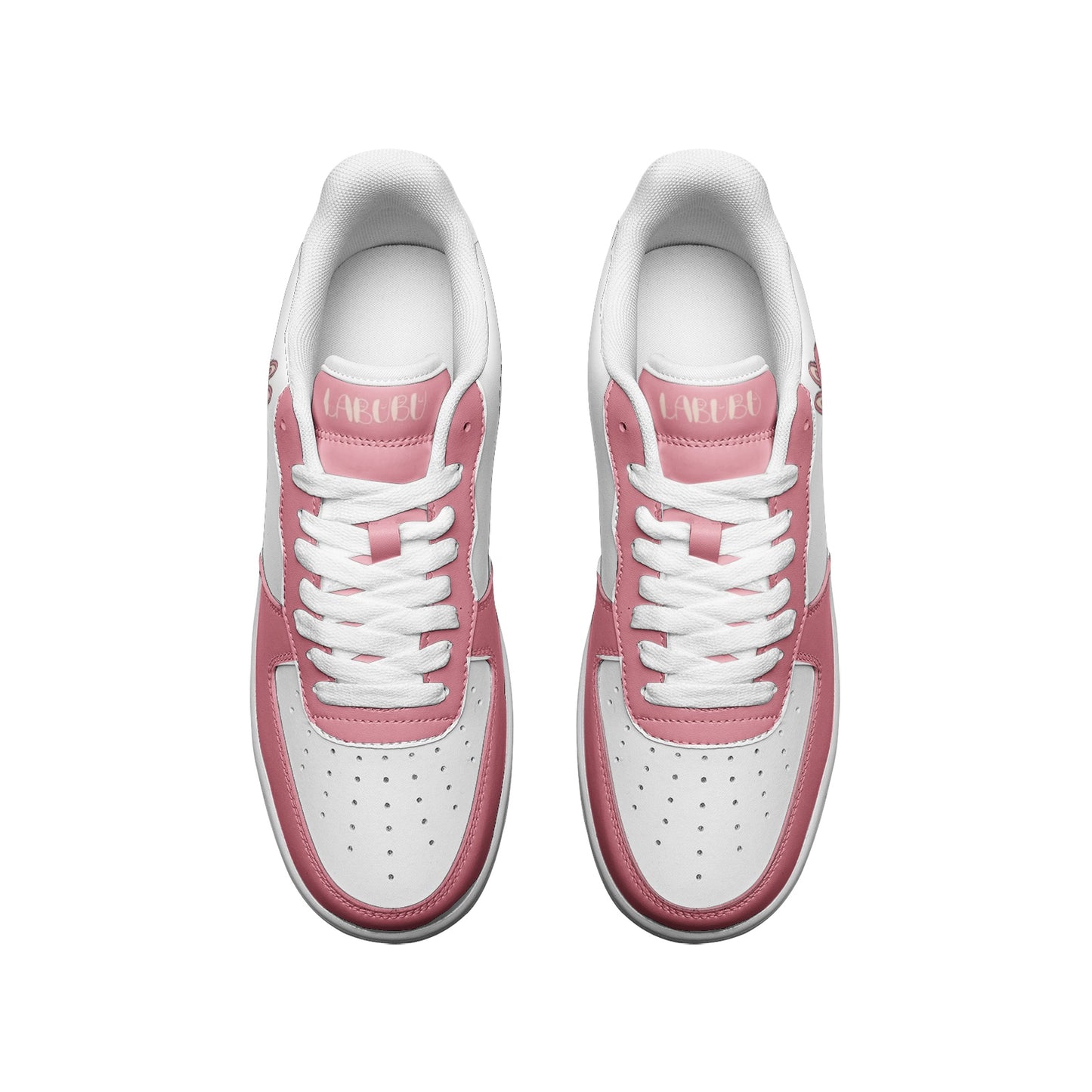 Kawaii Low Top Leather Labubu Sneakers- pink