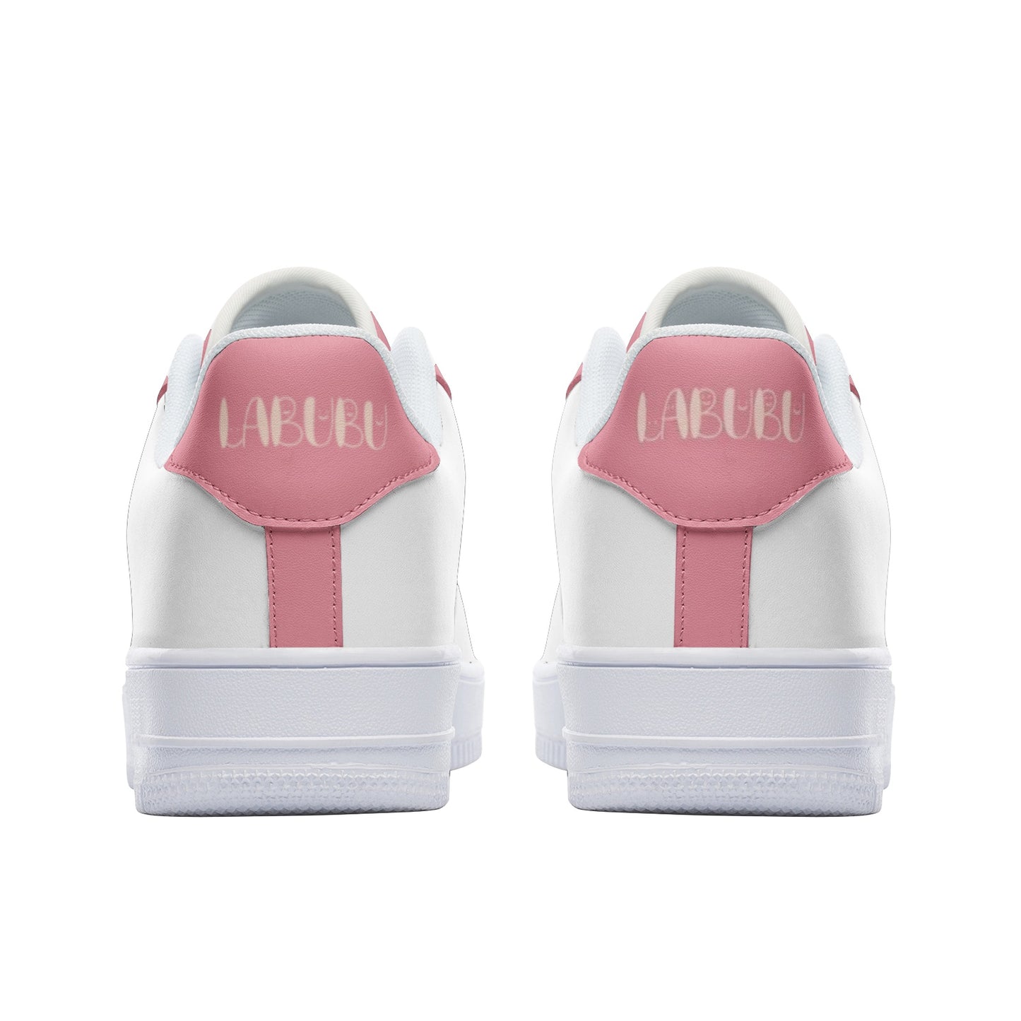 Kawaii Low Top Leather Labubu Sneakers- pink