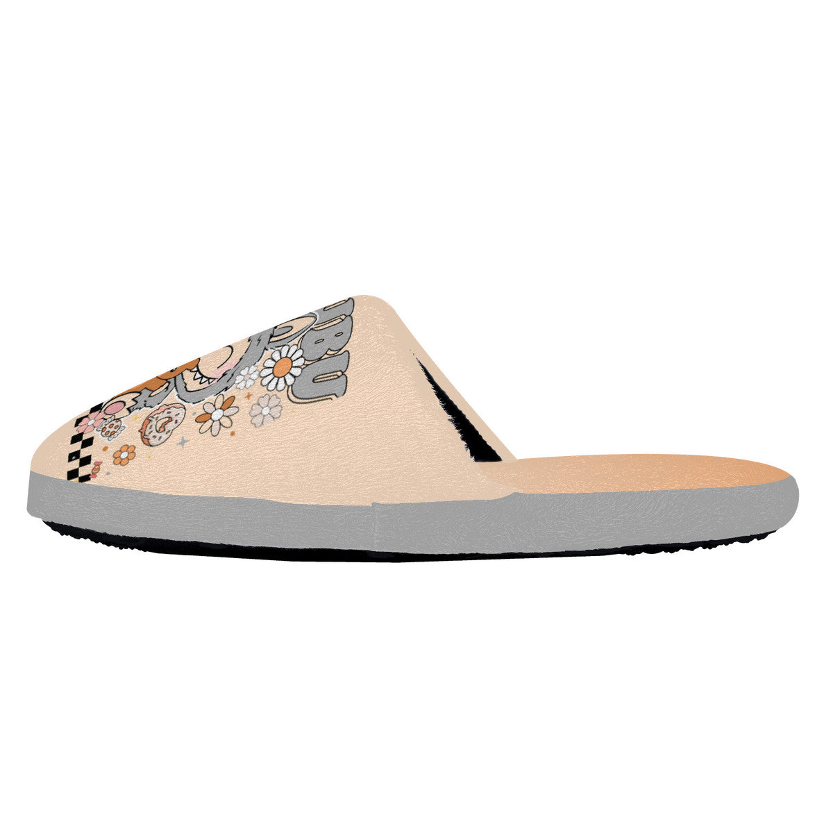 Beige Labubu Monster Slippers – Soft Indoor Shoes with Non-Slip Soles