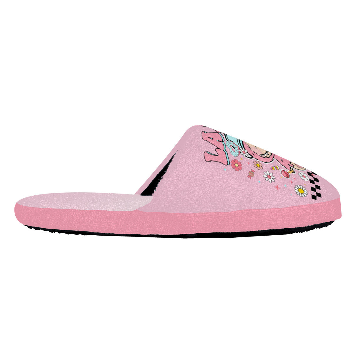 Pink Labubu Monster Slippers – Soft Indoor Shoes with Non-Slip Soles
