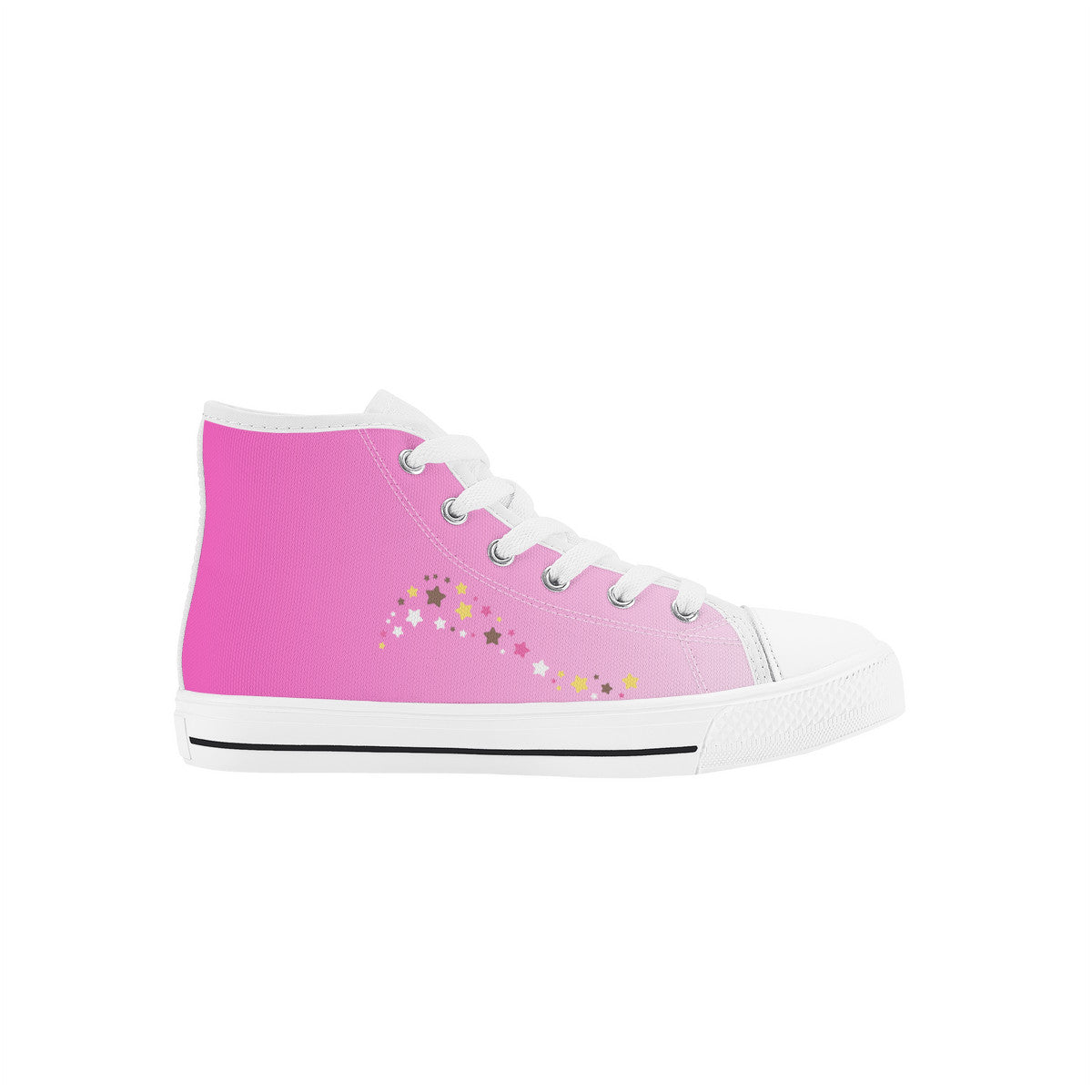 Kids High Top Canvas Shoes Labubu Pink Sneakers