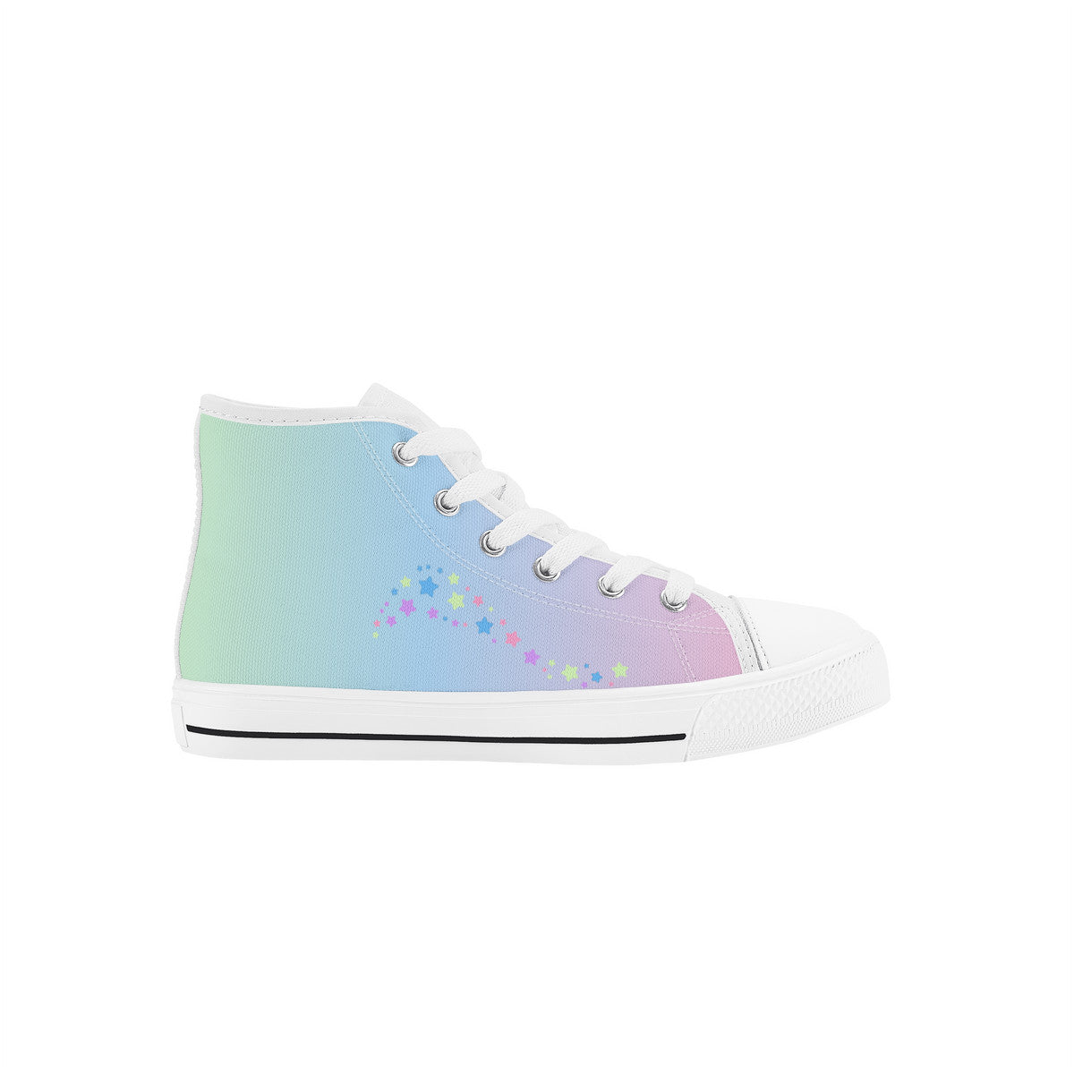 Kids High Top Canvas Shoes Labubu Rainbow Sneakers