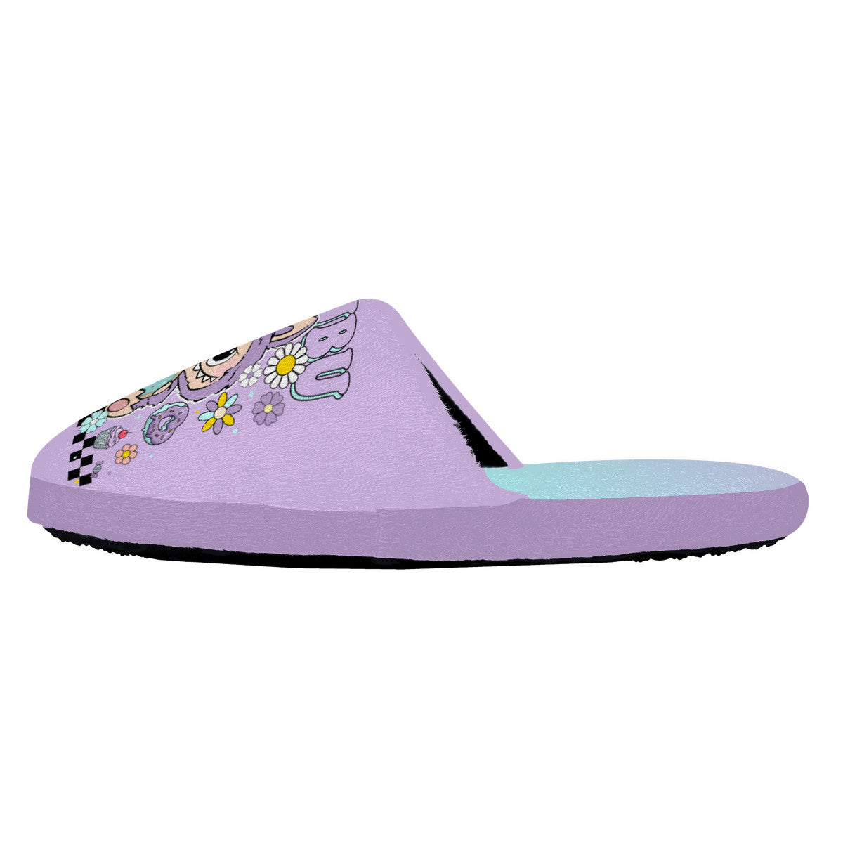 Purple Labubu Monster Slippers – Soft Indoor Shoes with Non-Slip Soles