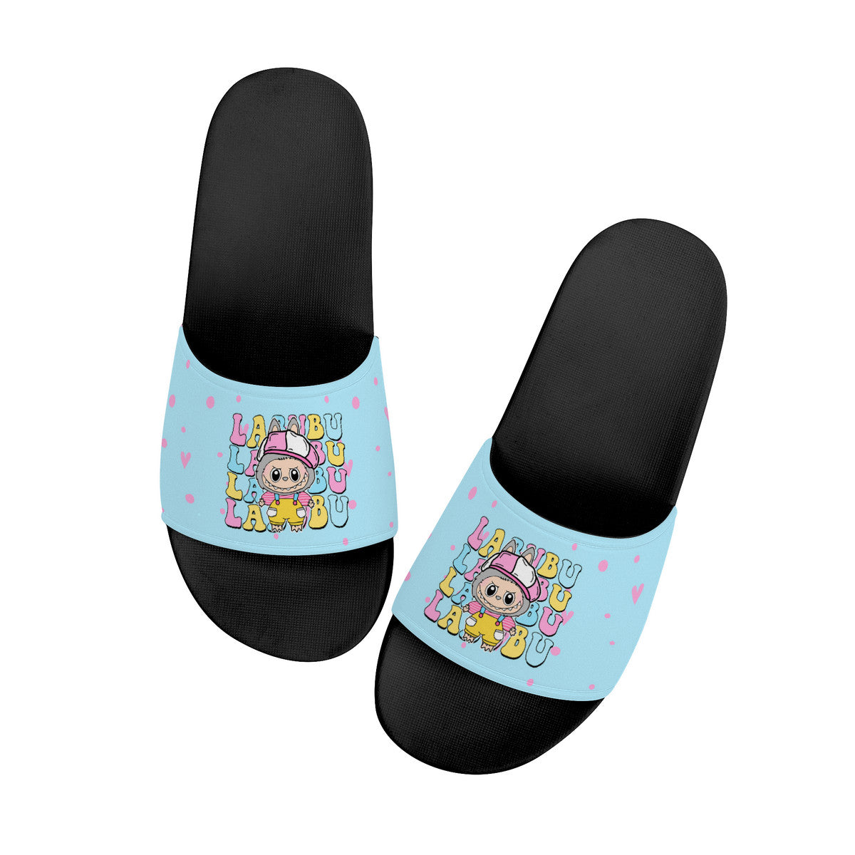 Labubu Slide Sandals - Labubu slides blue and black
