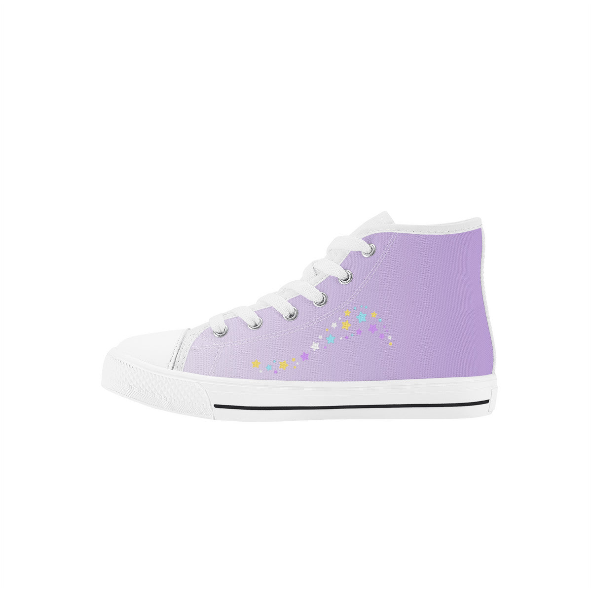 Kids High Top Canvas Shoes Labubu Purple Sneakers