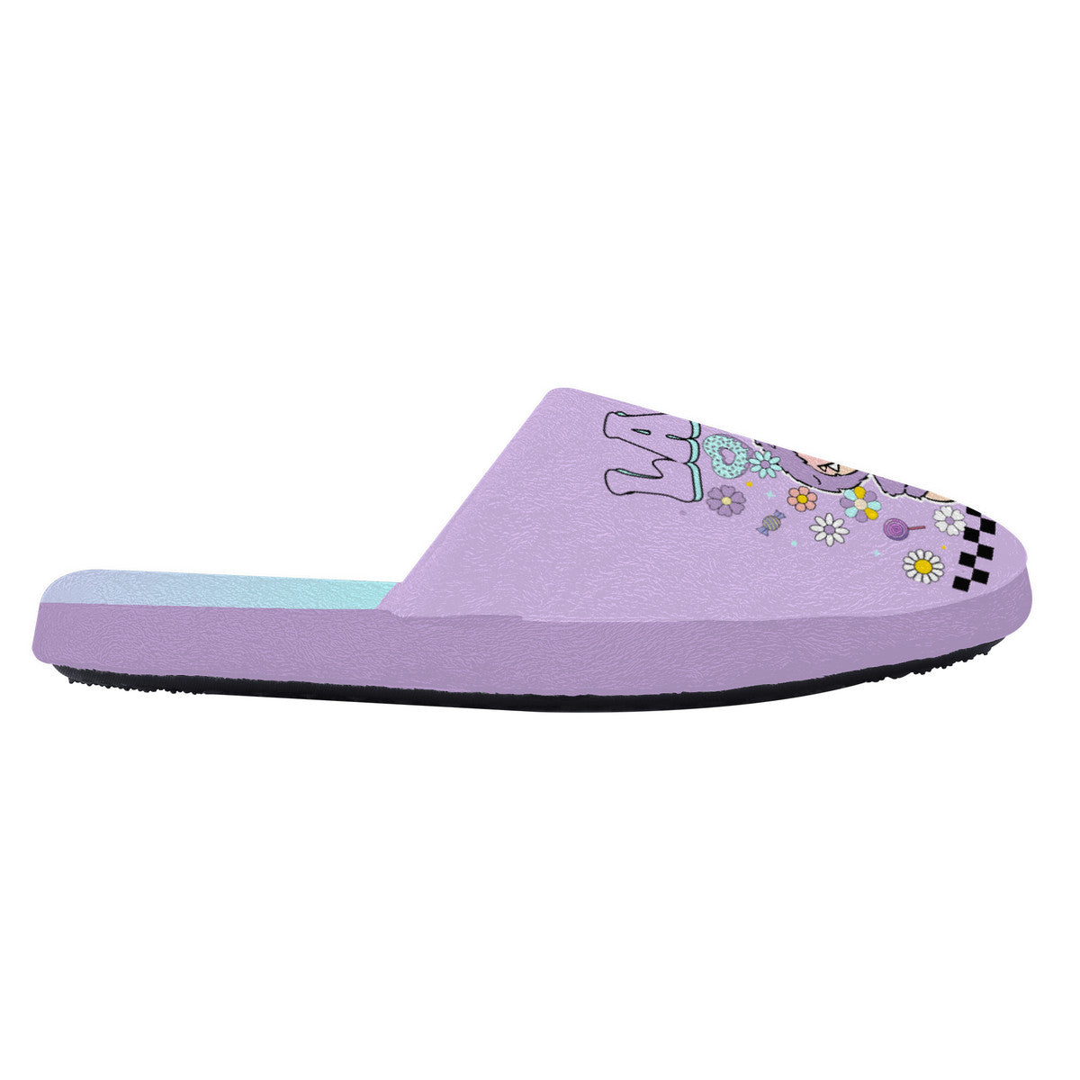 Purple Labubu Monster Slippers – Soft Indoor Shoes with Non-Slip Soles