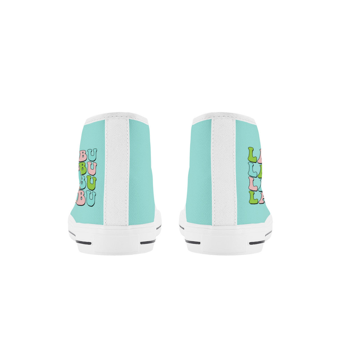 Kids High Top Canvas Shoes Labubu Green Sneakers