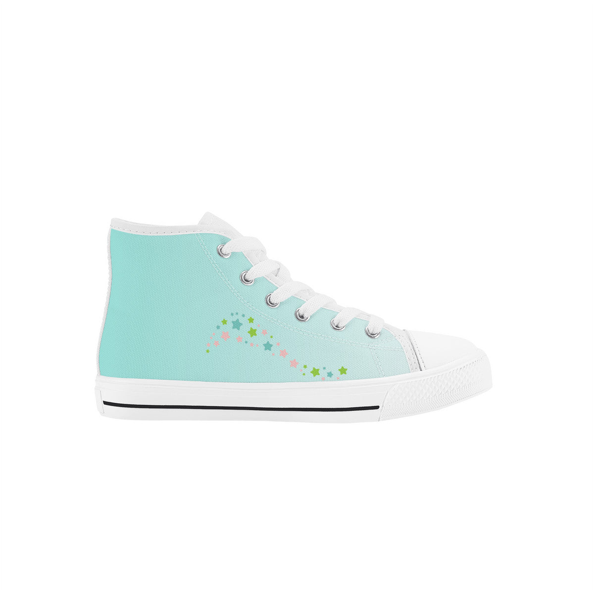 Kids High Top Canvas Shoes Labubu Green Sneakers