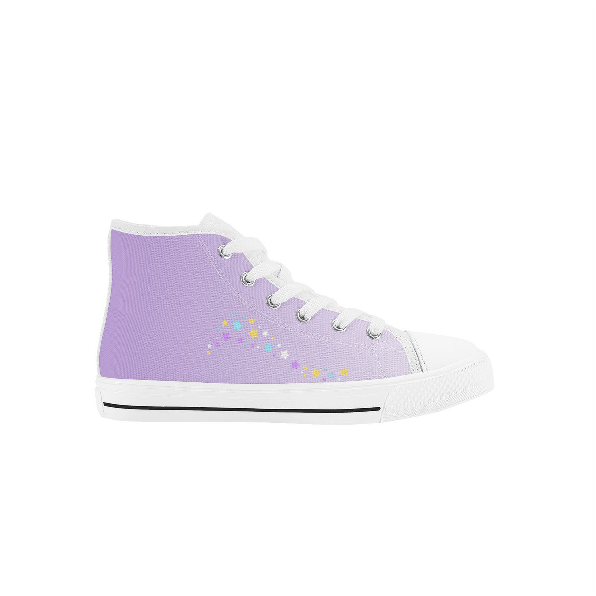 Kids High Top Canvas Shoes Labubu Purple Sneakers