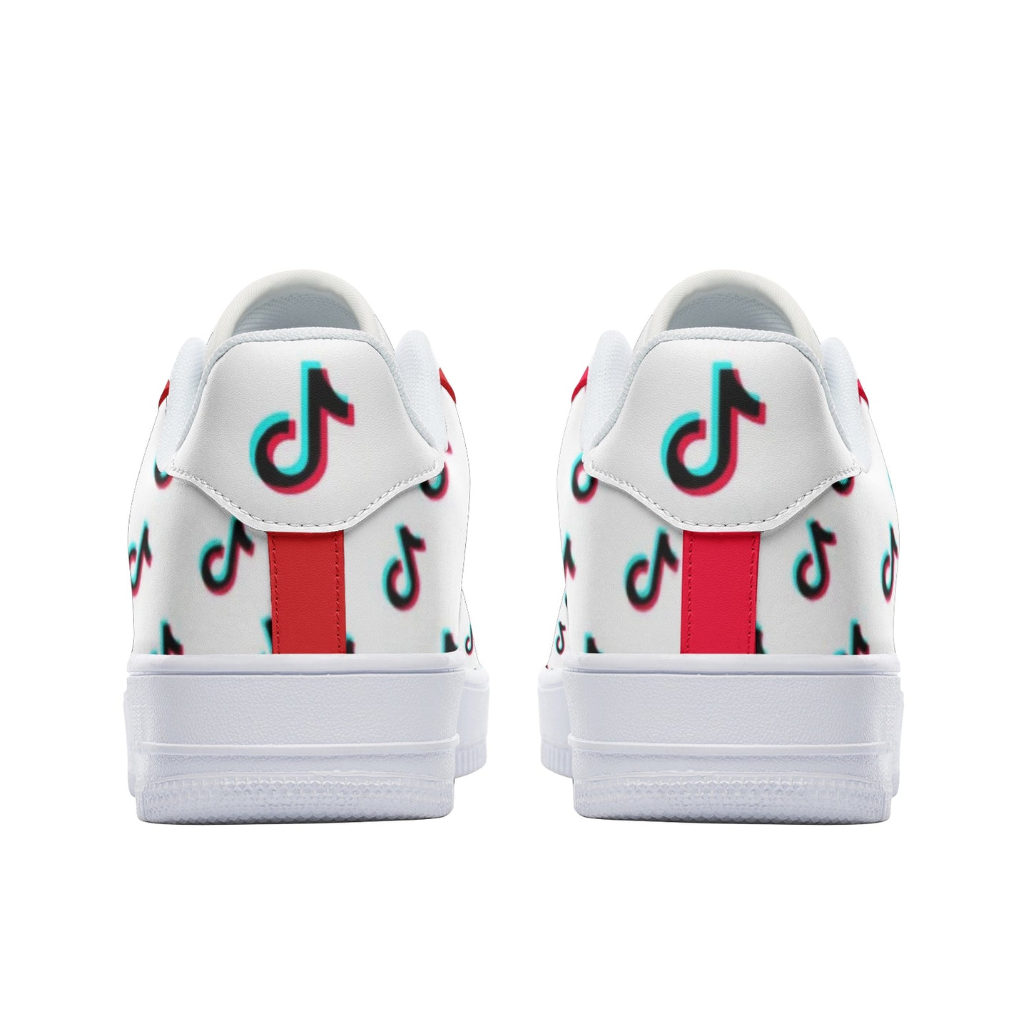 TikTok Unisex Low Top Leather Sneakers - Red - SD-style-shop