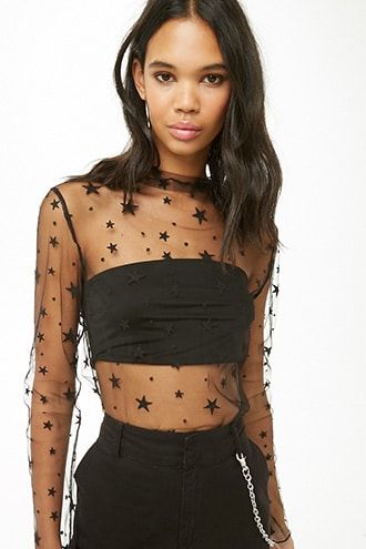 Harajuku Mesh Top Transparent net shirt - SD-style-shop