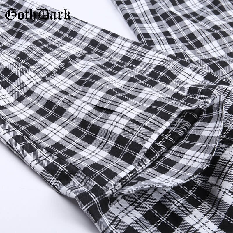 Black and White Harajuku plaid cargo pants - SD-style-shop