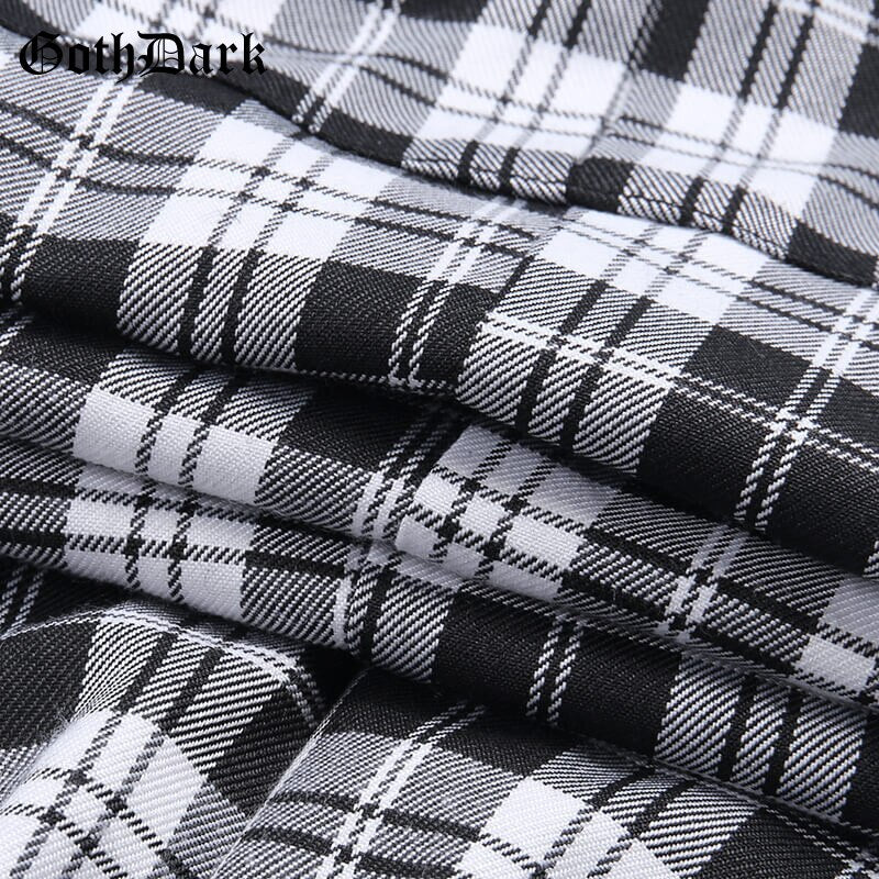 Black and White Harajuku plaid cargo pants - SD-style-shop