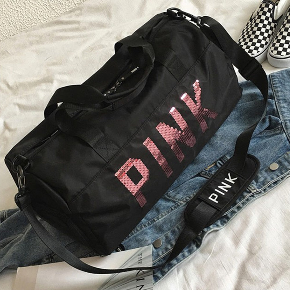 Sportsbag PINK with sequins Glitter - SD-style-shop