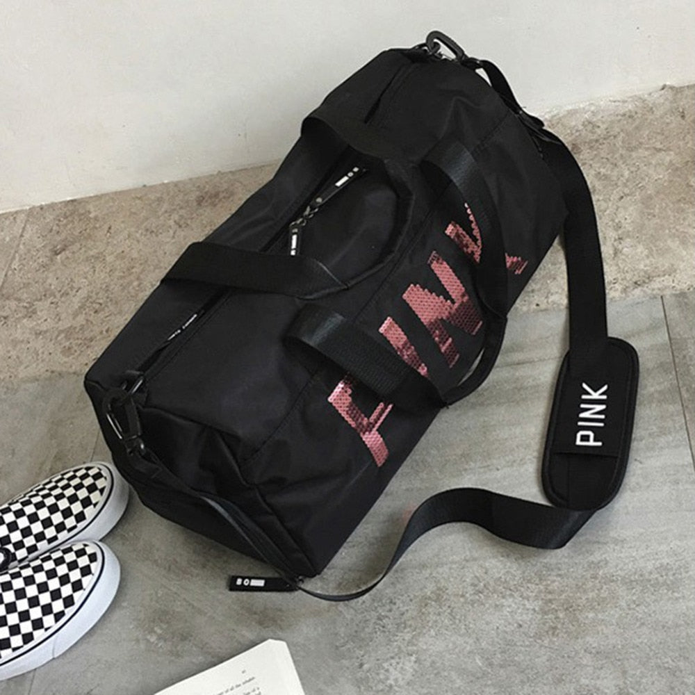 Sportsbag PINK with sequins Glitter - SD-style-shop