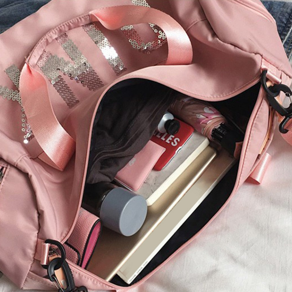 Sportsbag PINK with sequins Glitter - SD-style-shop