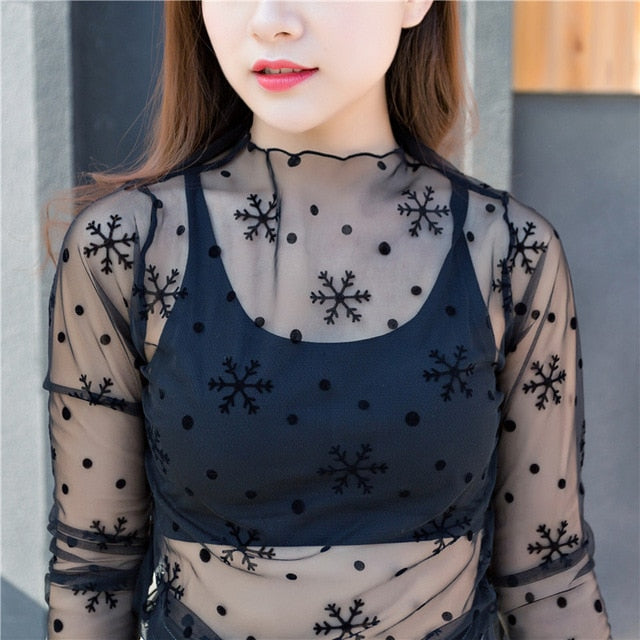 Harajuku Mesh Top Transparent net shirt - SD-style-shop